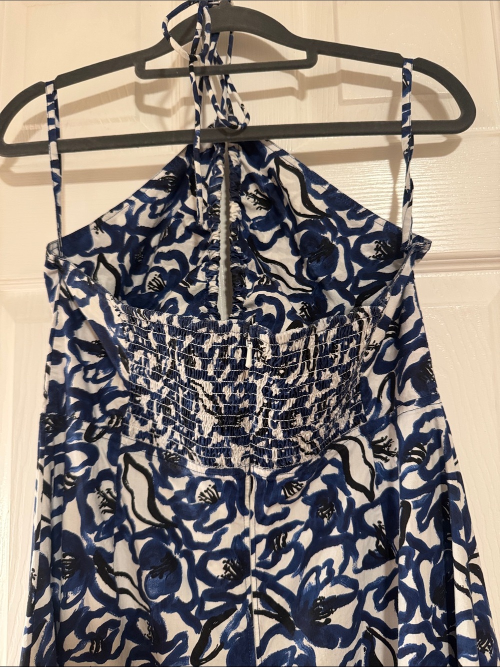 APIECE APART Eli Cutout Dress Brushed Floral Indigo - Picture 4 of 7